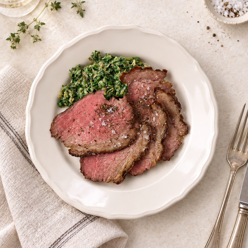 Květová špička „picanha“ se salsou verde